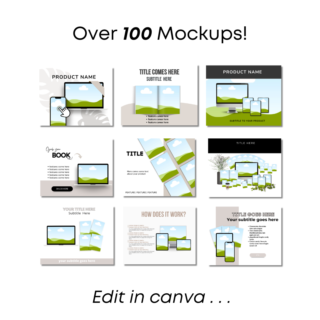 100 Mockup Templates (MRR/PLR)